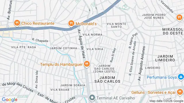 Mapa do bairro Vila Siria, Sao Paulo - SP