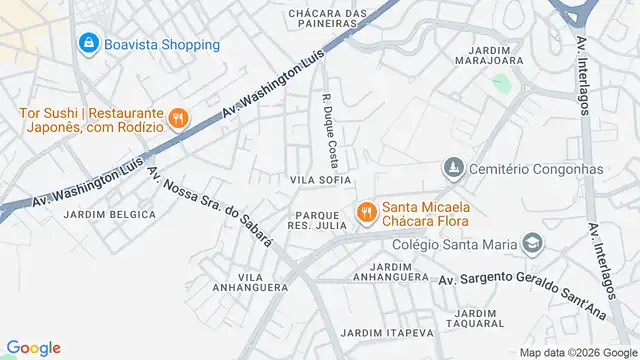Mapa do bairro Vila Sofia, Sao Paulo - SP