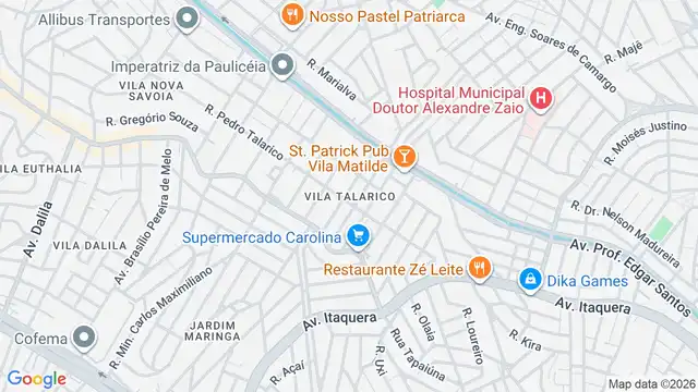 Mapa do bairro Vila Talarico, Sao Paulo - SP