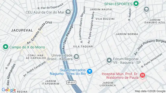 Mapa do bairro Vila Taquari, Sao Paulo - SP