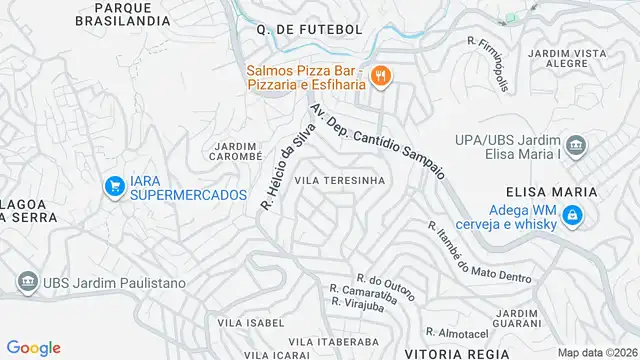 Mapa do bairro Vila Teresinha, Sao Paulo - SP