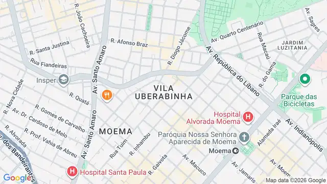 Mapa do bairro Vila Uberabinha, Sao Paulo - SP