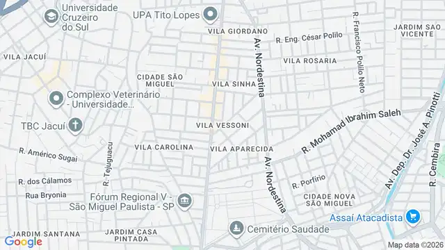 Mapa do bairro Vila Vessoni, Sao Paulo - SP