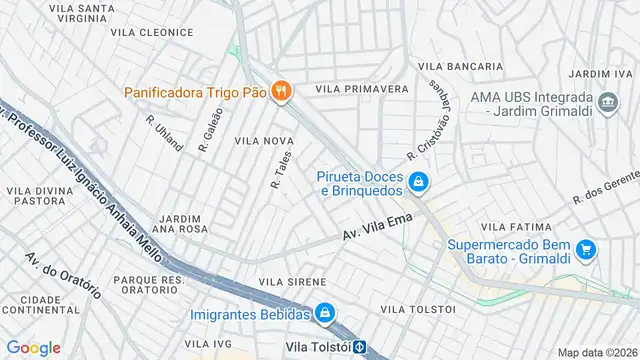 Mapa do bairro Vila Virginia, Sao Paulo - SP