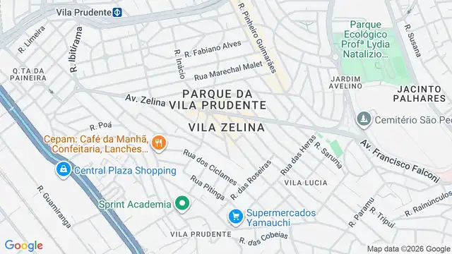 Mapa do bairro Vila Zelina, Sao Paulo - SP